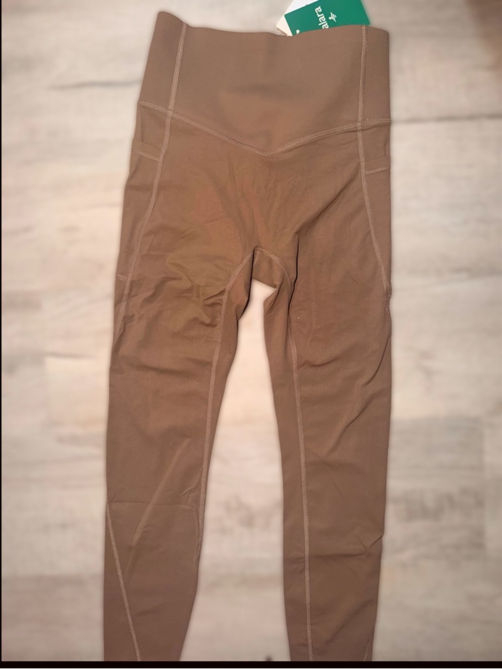 Halara Women’s High-Waisted Tummy Control Brown Leggings 7/8 Length